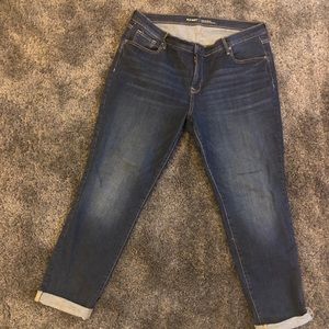 Dark denim straight leg jeans. Lightly worn.